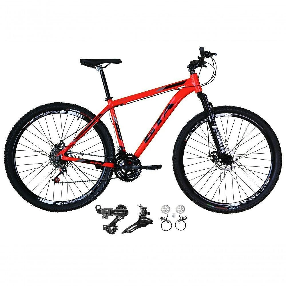 Bicicleta Aro 29 Gta Start 21v Shimano Alumínio Freio Hidráulico Garfo Suspensão - Vermelho Tam.19