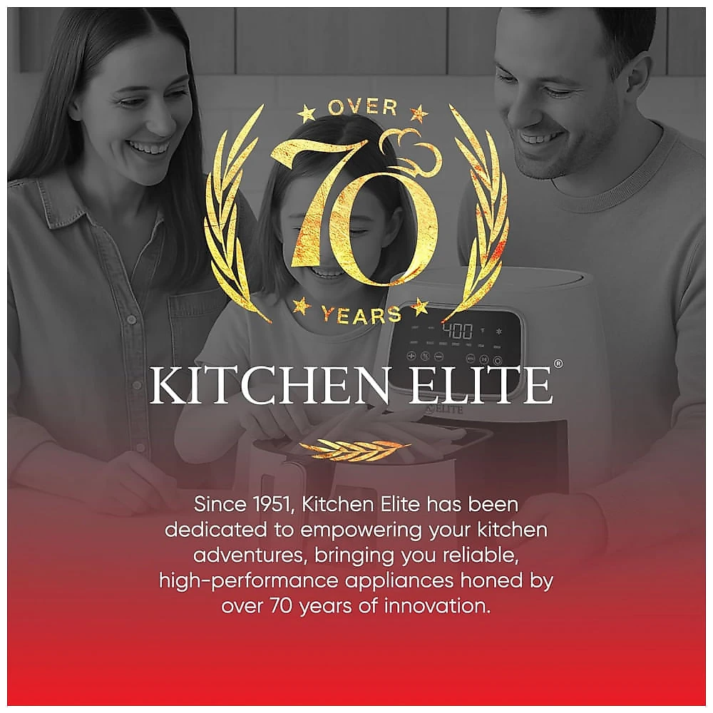 Fritadeira Elétrica Air Fryer Kitchen Elite Rosa 5,5L Digital 7 em 1 1500W 110V