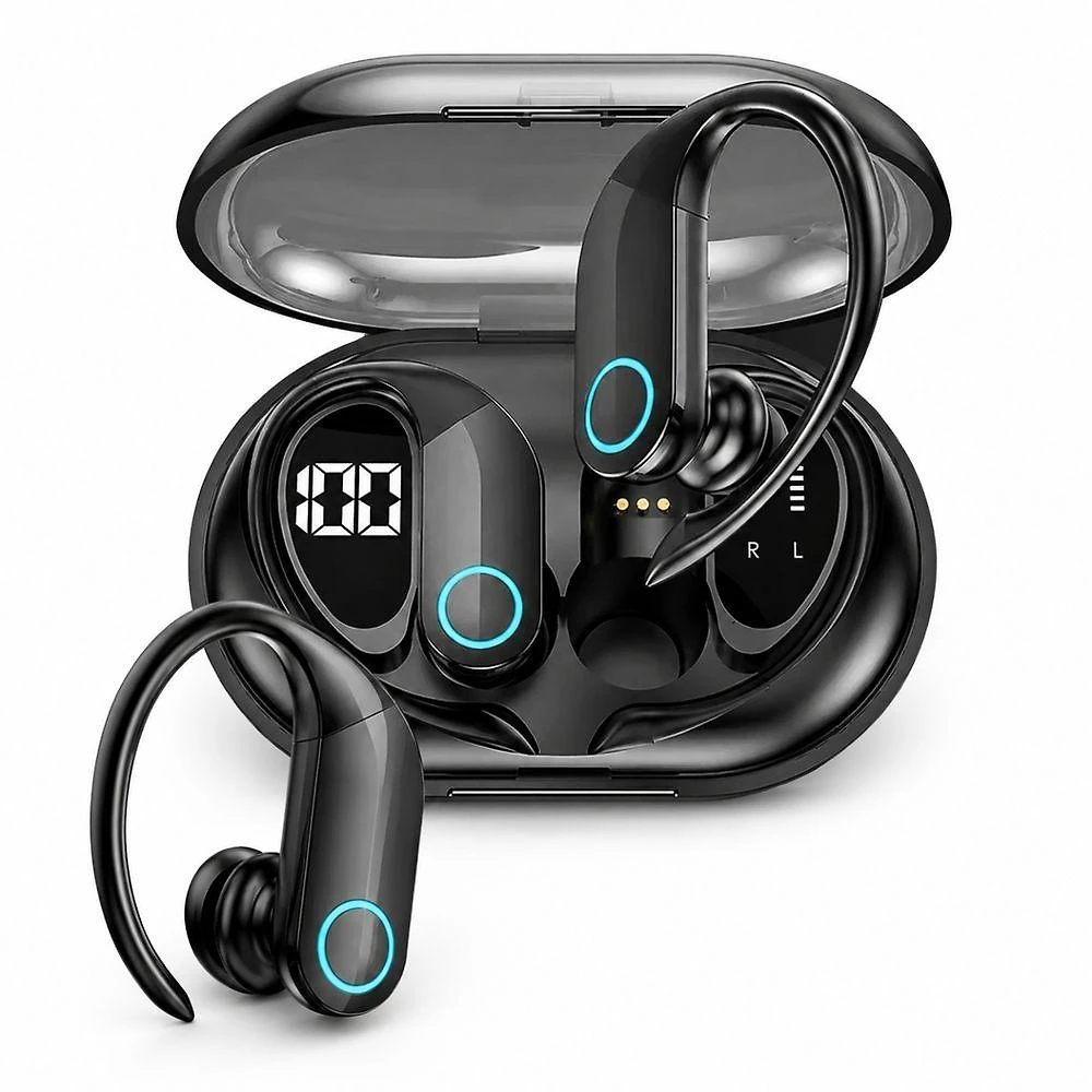Fone de Ouvido Bluetooth Wireless MDM Arc com Gancho Auricular 4h e Proteção Água Preto