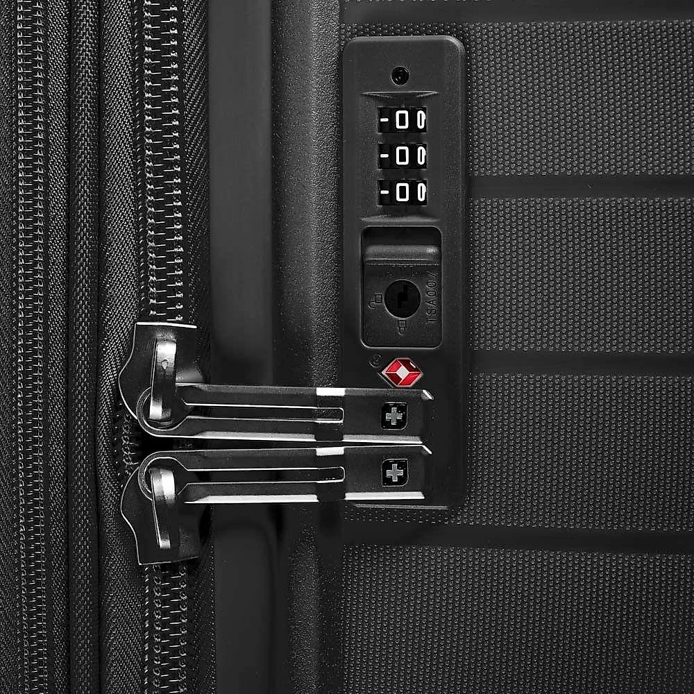 Mala grande 32 kg polipropileno 4 rodas swiss one onix preta preto - g