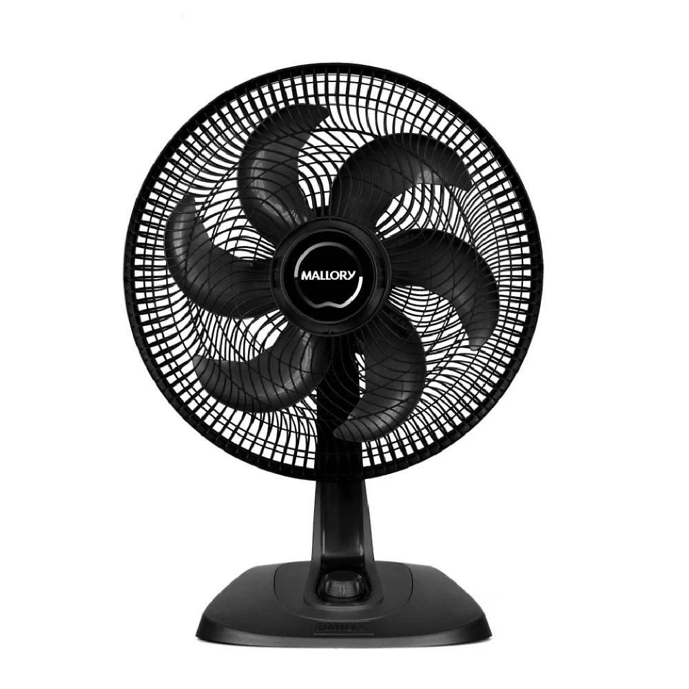 Ventilador de Mesa Mallory 126W 40CM 6 Pás 3 Velocidades Preto Turbo Fresh 110V