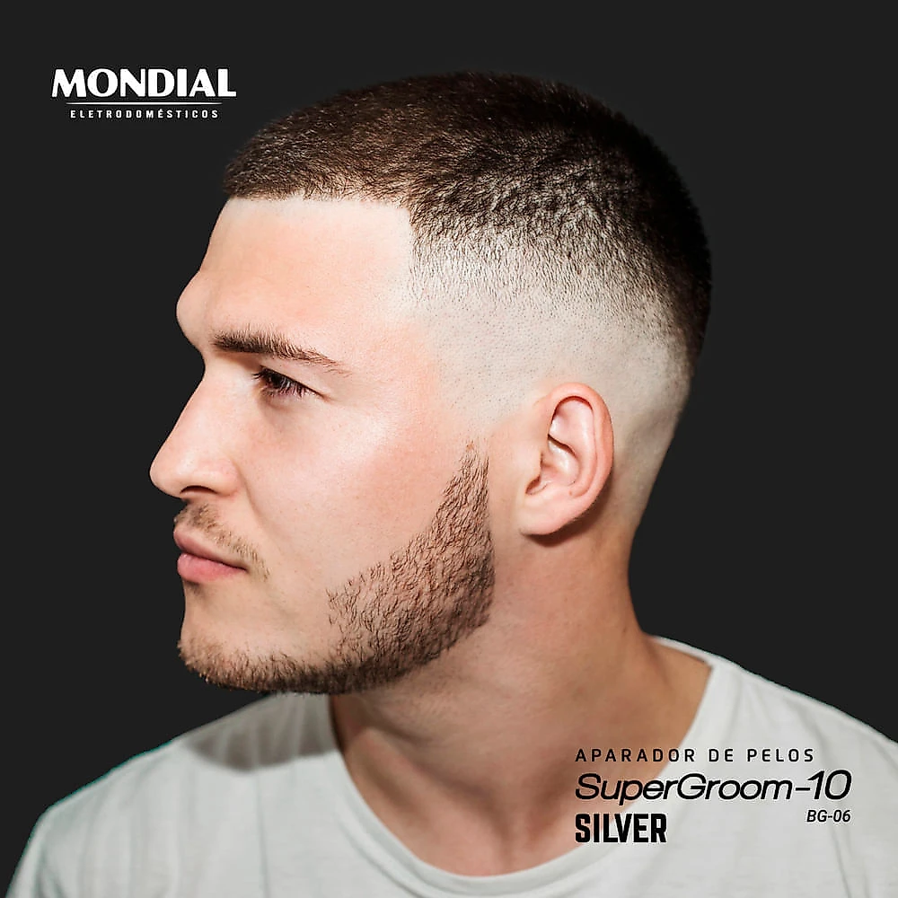 Aparador de Pelos Super Groom 10 Mondial Preto/Prata 6W Bivolt - BG-06 Bivolt