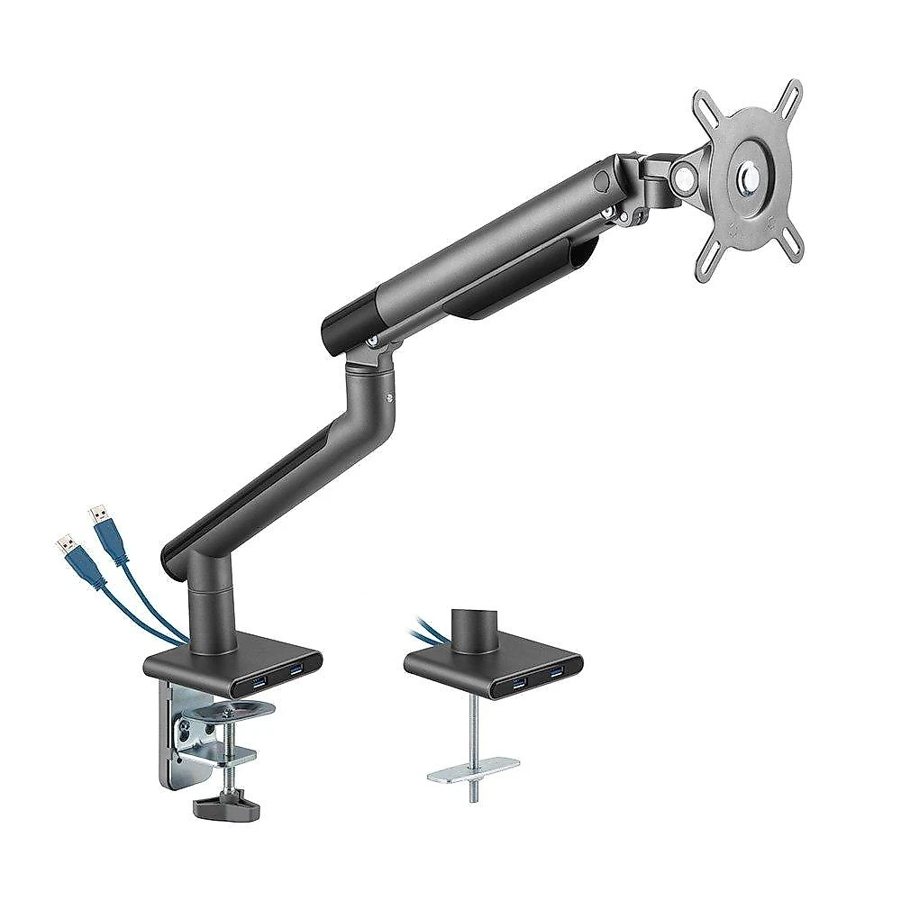 Suporte para Monitor Premium Octoo com Pistão a Gás e Ajuste de Altura, até 32", Grafite - 9841