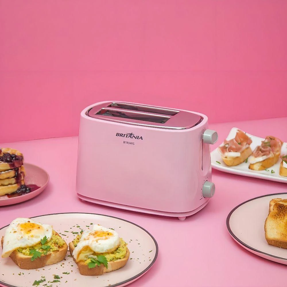 Torradeira BTR04RS 6 Níveis de Tostagem com Potência de 750W Rosa Britânia