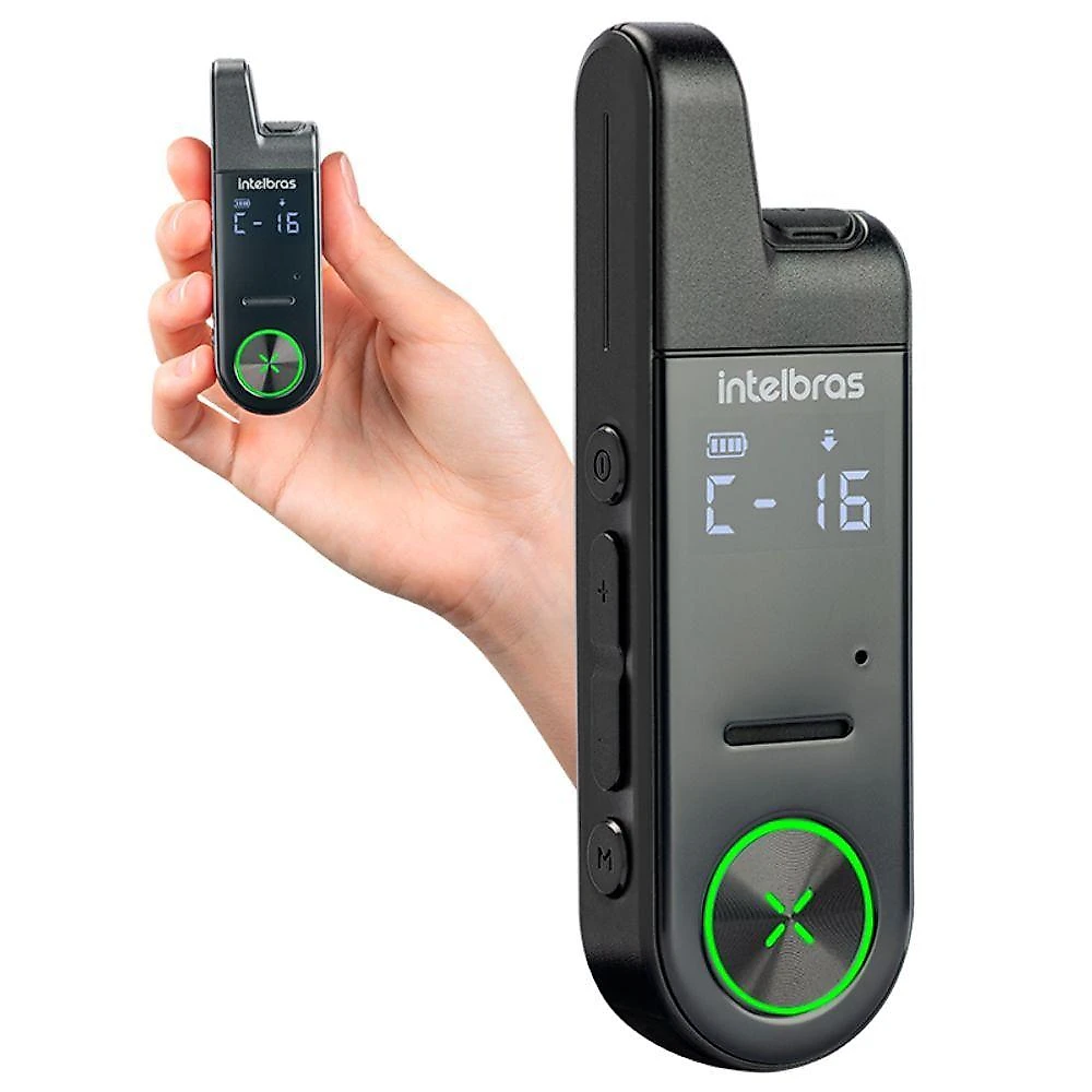 Rádio Comunicador Intelbras RC 6 Mini Walkie Talkie UHF Analógico 16 Canais Kit com 2