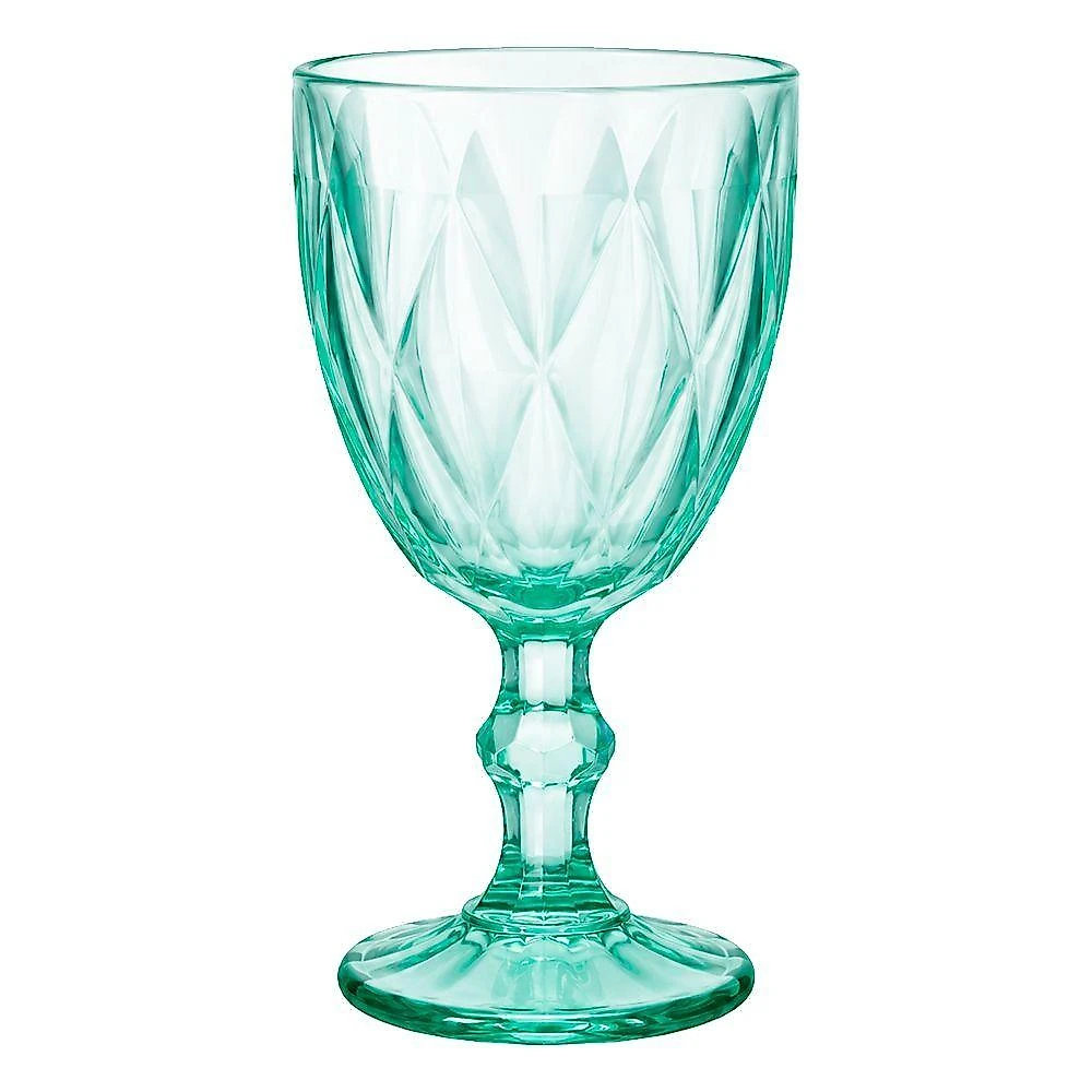 Taça Diamond para Vinho Água e Sucos Vidro com Textura Diamante Verde Claro Hauskraft 6 Unidades