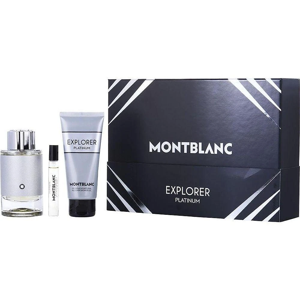 Perfume Masculino Mont Blanc Explorer Platinum Edp Spray 100 ml&gel Banho 7 Mini