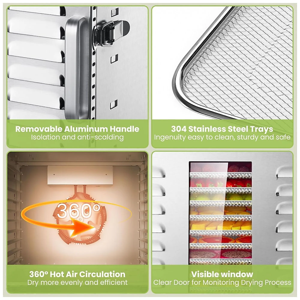 Desidratador de Alimentos Septree Prata com 10 Bandejas Inox 1000W 120V