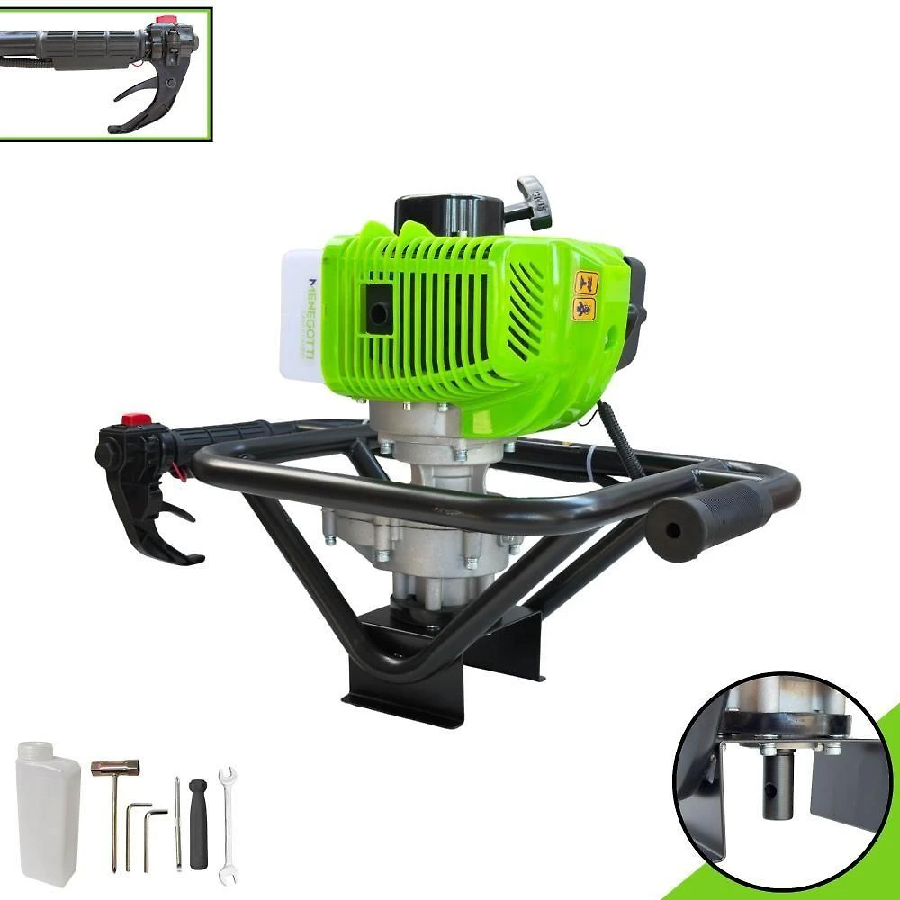 Perfurador de Solo MPS52 Gasolina 2T 52CC 1,8HP Alto Torque Menegotti
