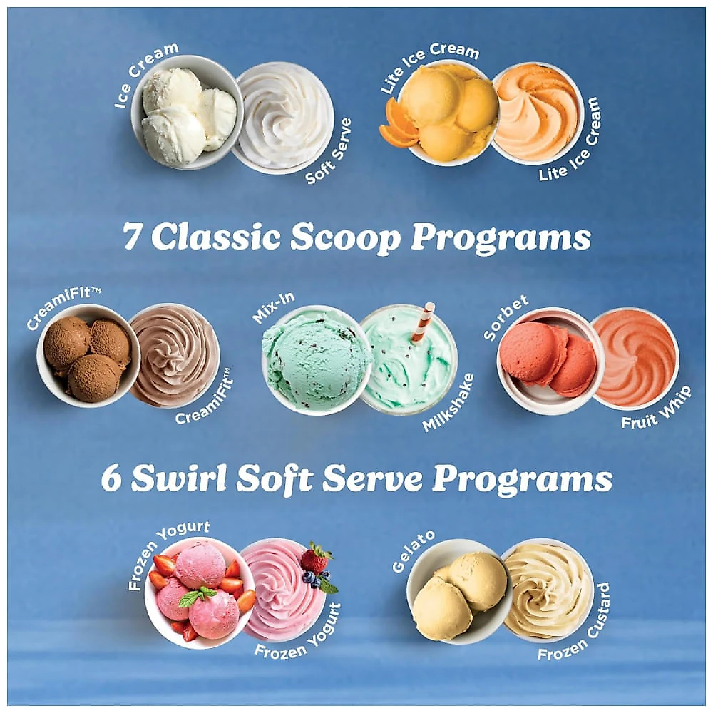Sorveteira Ninja CREAMi Scoop & Swirl 13 em 1 NC701BL Soft Serve Azul-Marinho Residencial