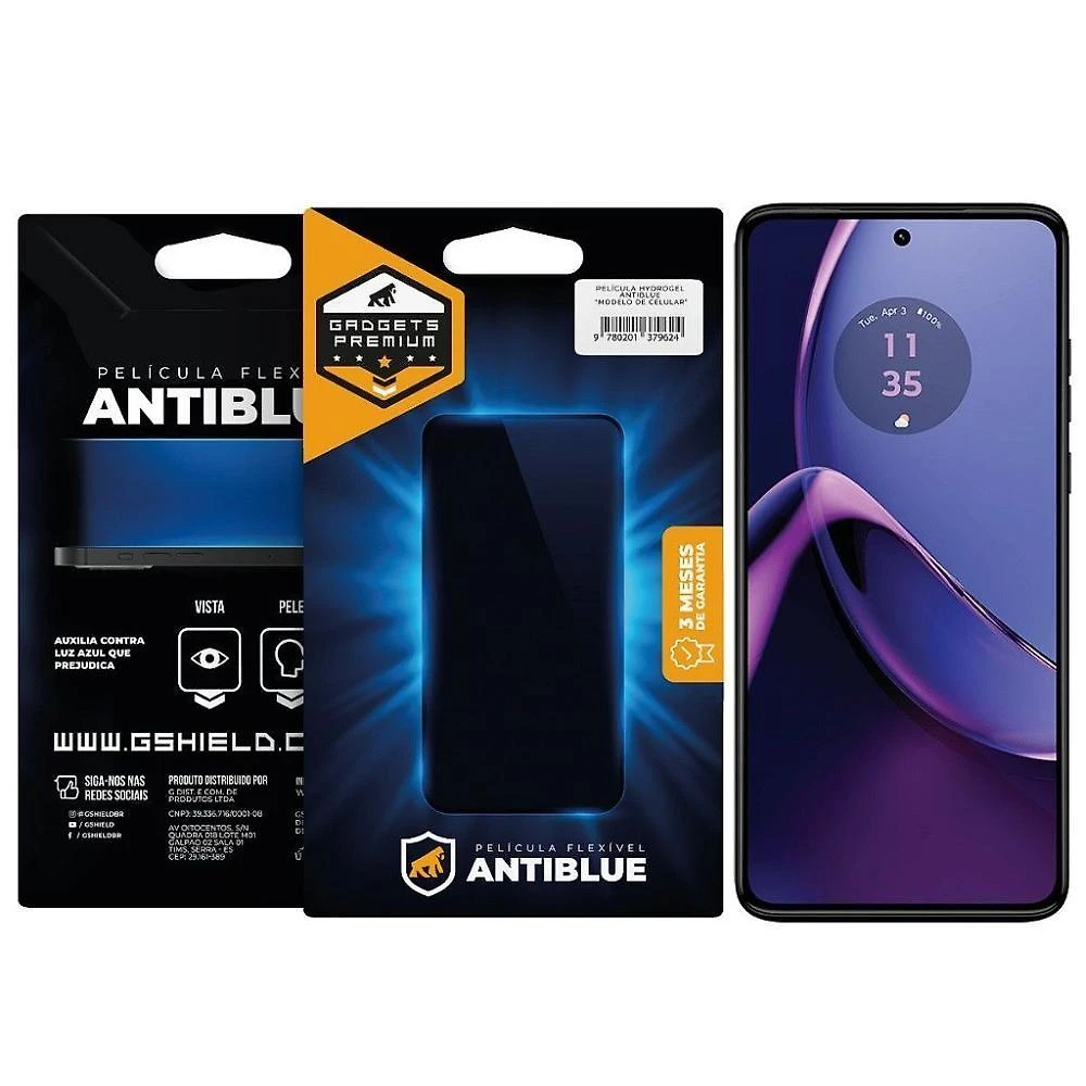 Película para Celular Gshield para Motorola Moto G84 5G Antiblue com Bloqueio de 99% da Luz Azul UV
