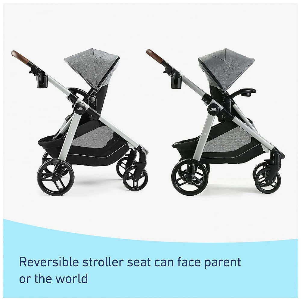 Carrinho de Bebê 4 em 1 Graco Nest2Grow com 3 Posições de Altura Ajustável, Preto