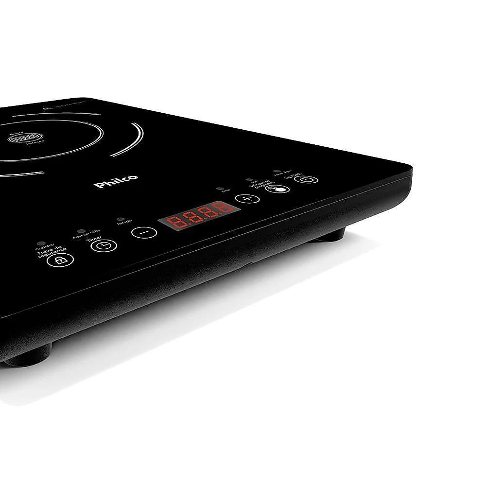 Cooktop de Indução Portátil Philco PCT10A Display Digital Painel Touch Preto 220V
