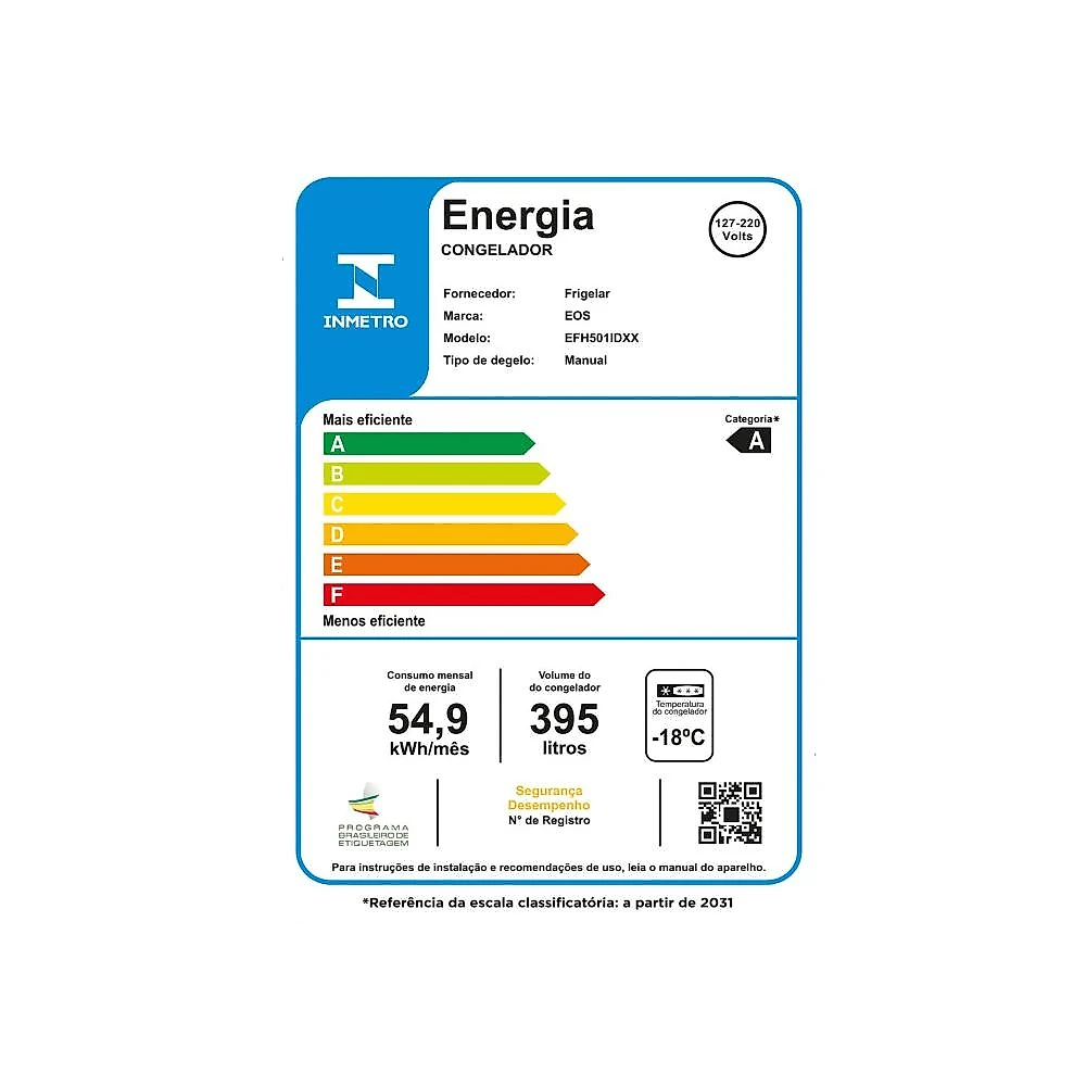 Freezer e Conservador Horizontal EOS 395 Litros Digital Tripla Ação Max Inverter EFH501IDXX Bivolt