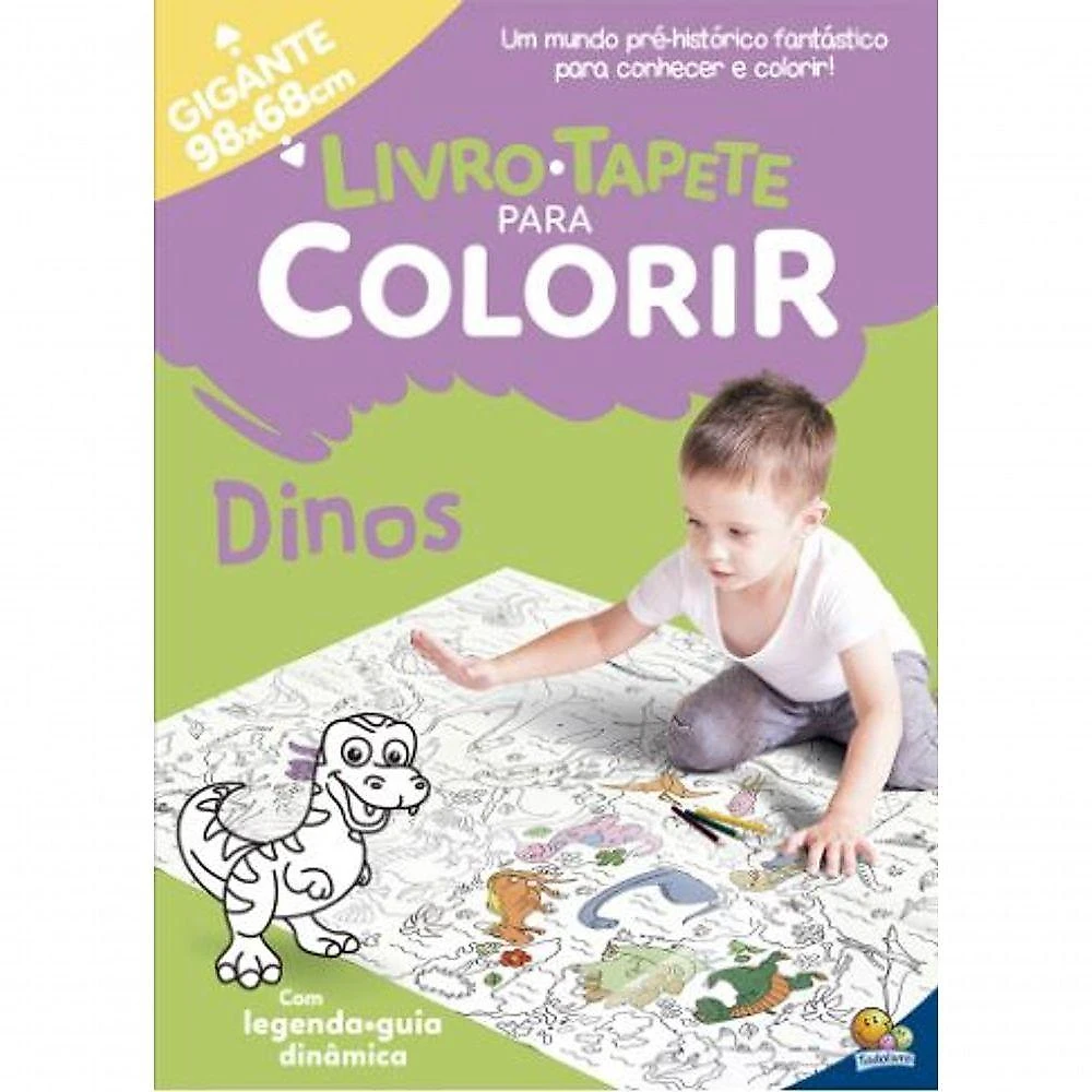Kit 2 Livros Para Colorir Infantil Tapete Gigante 98x68cm