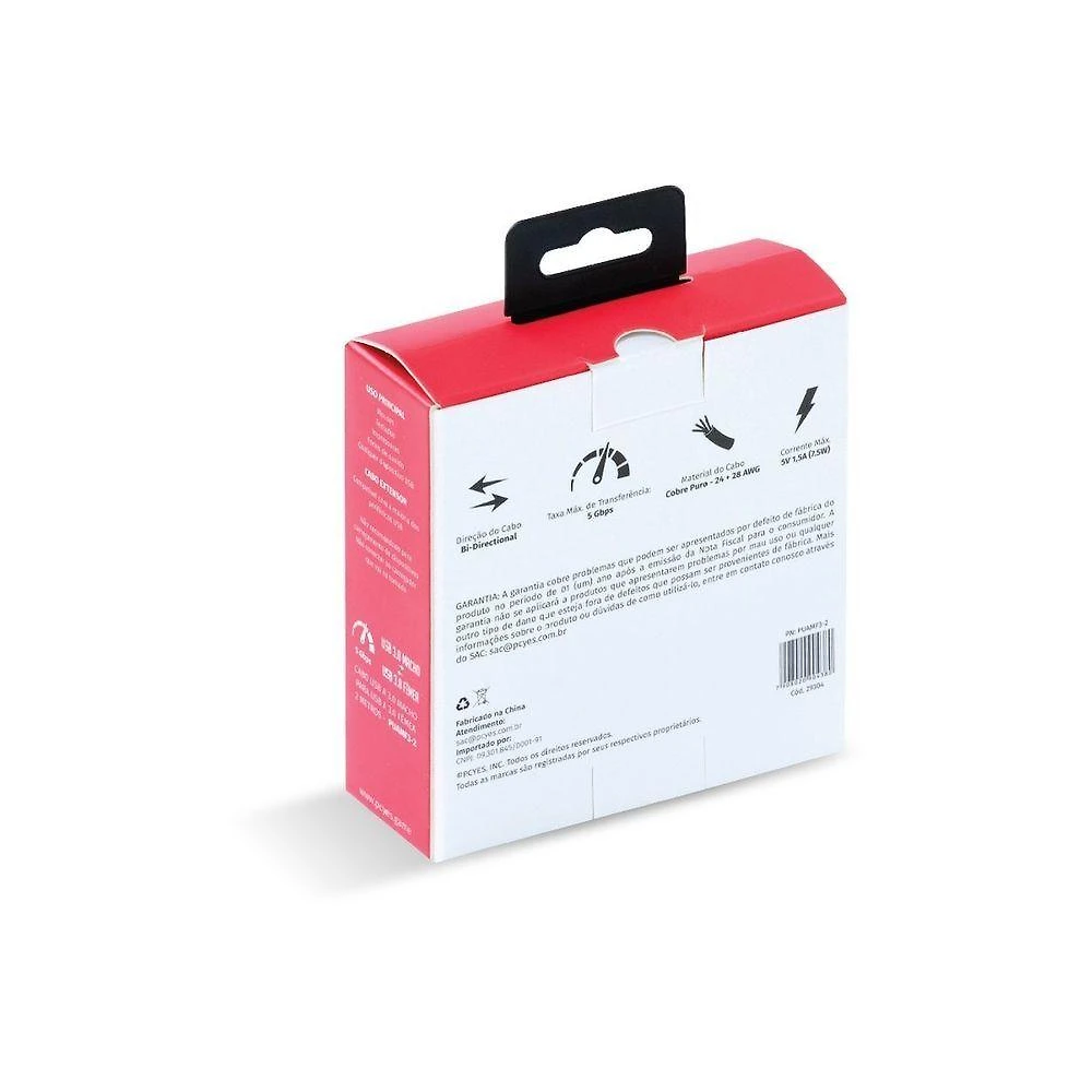 Cabo Extensor Usb A3.0 Macho Fêmea Puro Cobre 2m