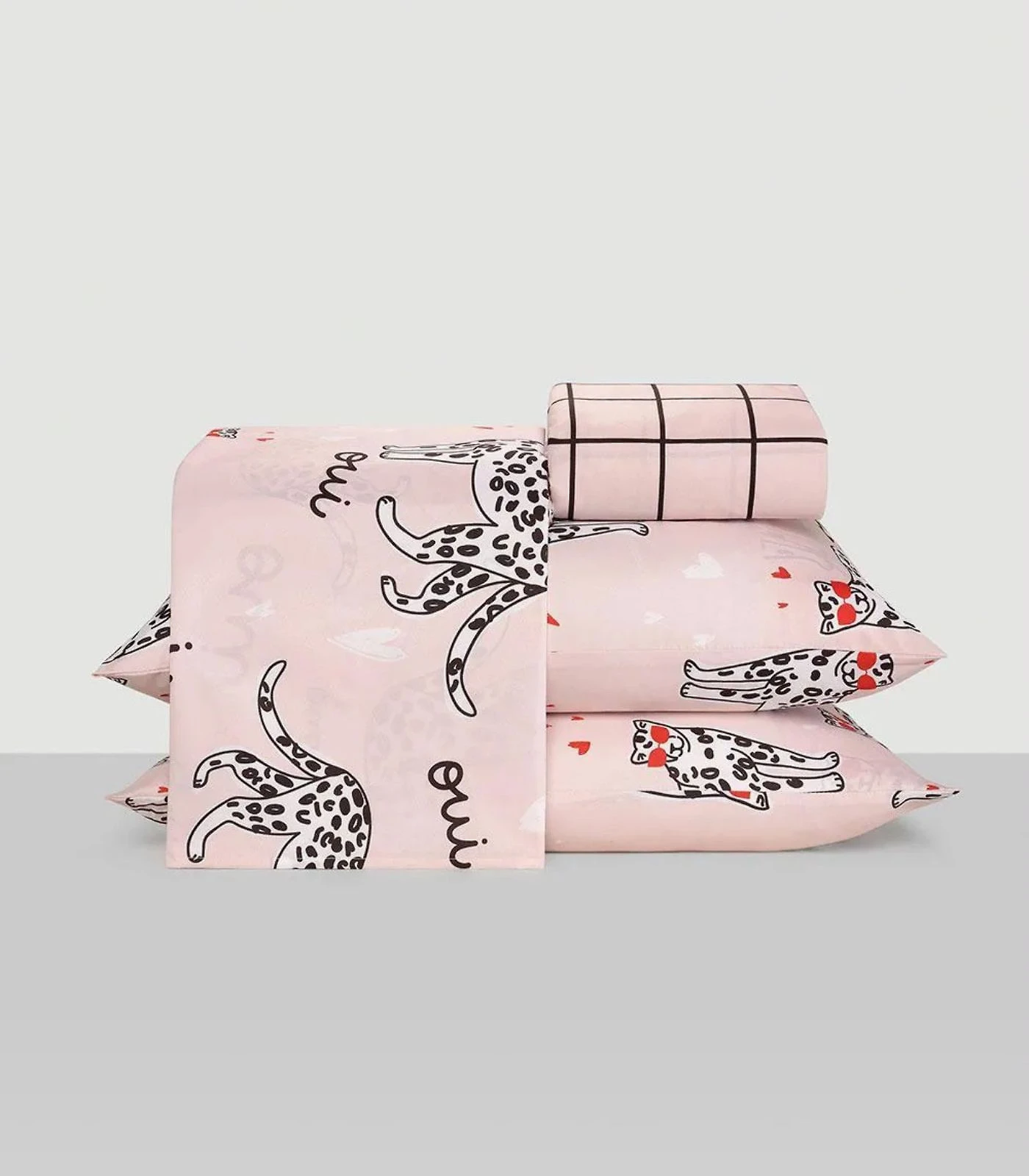 Jogo De Cama King Leopardo 4 Peças Lar E Lazer Rosa