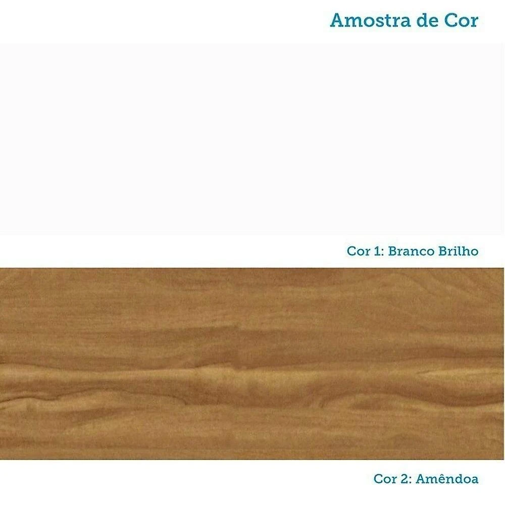 Quarto de Bebê com Berço Minicama e Guarda-roupa 3 Portas 100% MDF Nina Espresso Móveis Branco Brilho/Amêndoa