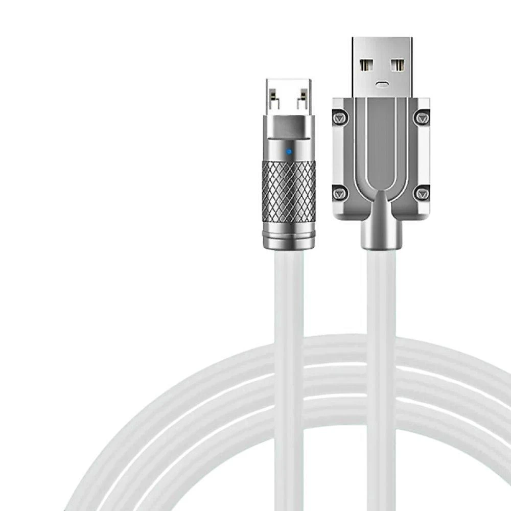 Cabo De Dados V8 1 Metro Silicone Acabamento Em Metal