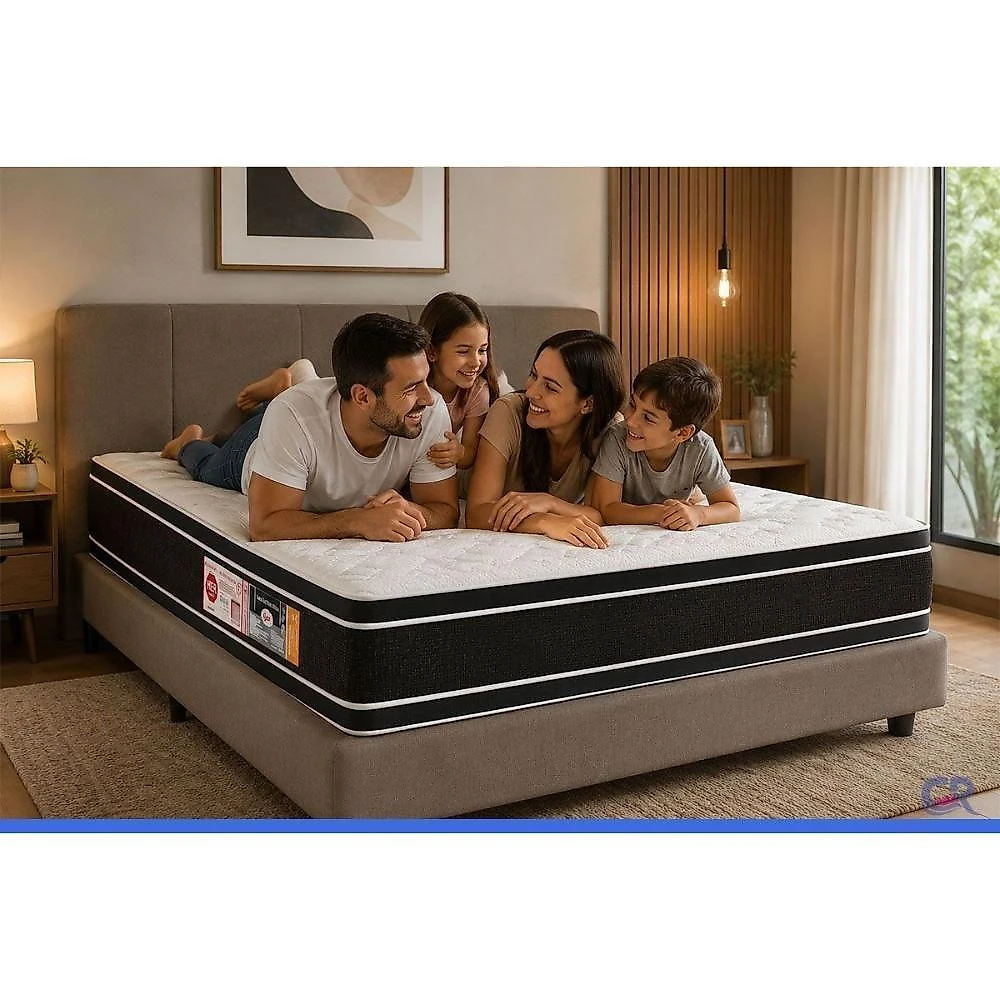 Colchão Viúva Espuma D33 Black White Air DF Pillow Top 128x188x27cm Branco Castor