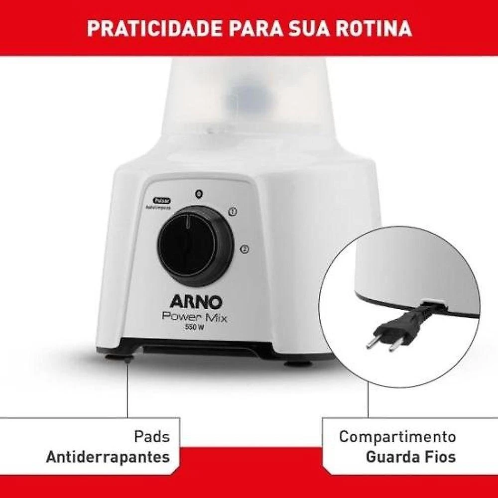 Liquidificador Arno Power Mix Lq12 550w Branco 110V