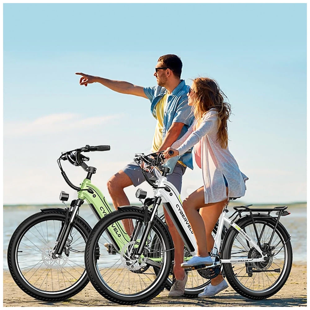 Bicicleta Elétrica Cybervelo 1000 Peak para Adultos, Autonomia de até 80 Milhas com Bateria Removível, E-Bike Elétrica de 26 Polegadas com 7 Velocidad