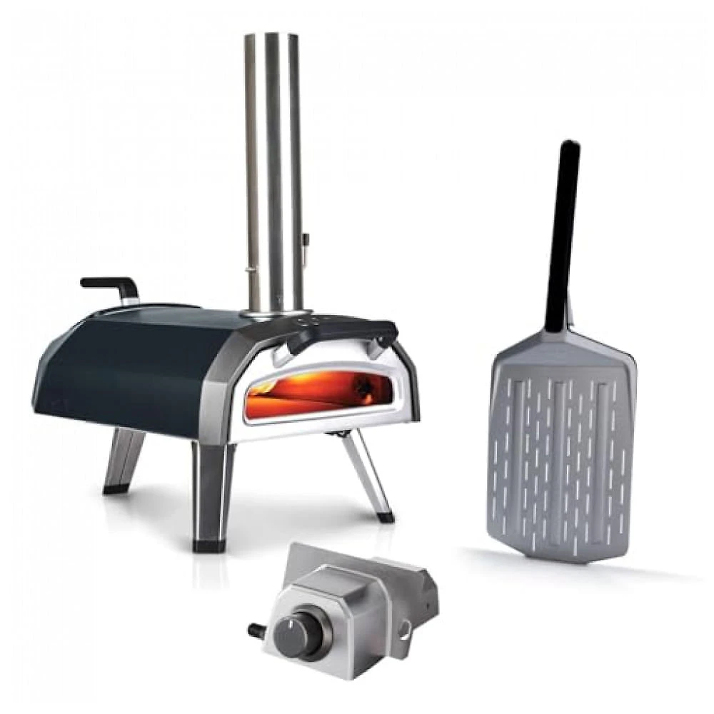 Forno de Pizza Ooni Karu 2 Multicombustível 12" Lenha, Carvão e Gás Portátil Pedra Refratária 500°C Externo + Pá de Pizza