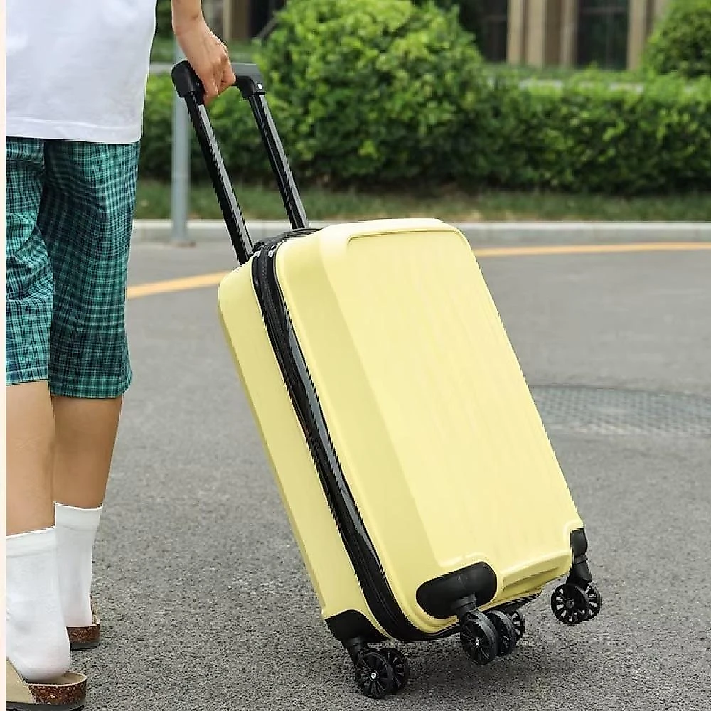 Mala de Bordo 10kg Abs Rígida com Rodas 360 Cadeado de Senha Anac Amarelo Yeet