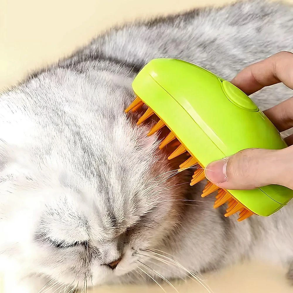 Escova Autolimpante a Vapor 3 em 1 para Pets Cheguei BR para Cães e Gatos