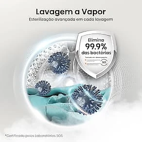 Lava e Seca Hisense 12kg/8kg WD3S12 Connect Wi-Fi Inverter Branca 110V