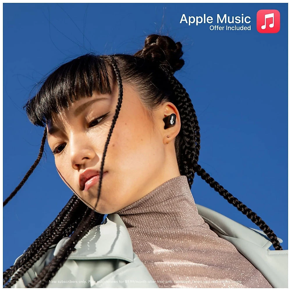 Fones de Ouvido Bluetooth com Cancelamento de Ruído e Compatível com Apple e Android, Beats Studio Buds, Preto