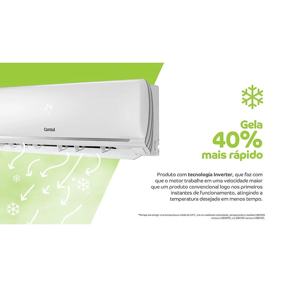 Ar-Condicionado Split CBR09CB Inverter Reverso 9000 BTUS Consul Branco - 220V