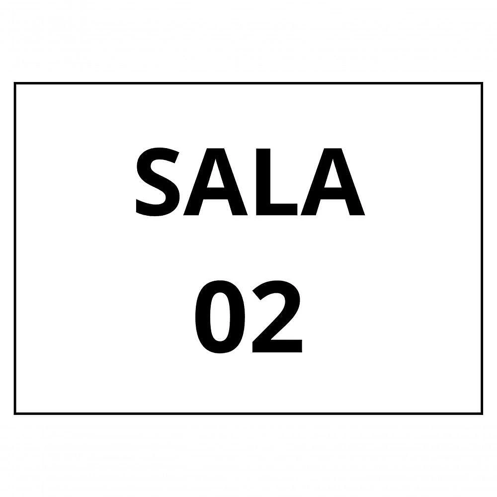 Placa de Sinalização Placa Sinalização 1-2 Oficio Sala 02 MDF Gravada a Laser Natural Trovarelli