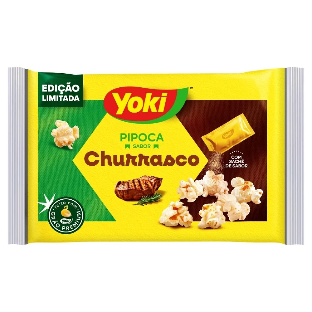 Pipoca para Microondas Yoki Sabor Churrasco 90g Edição Limitada