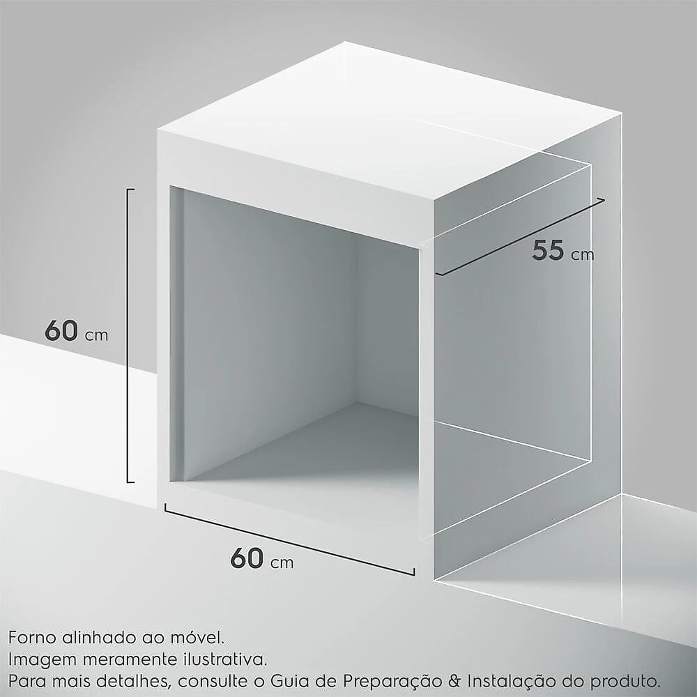 Forno de Embutir a Gás OC8GM 80 Litros Continental Preto - 110V