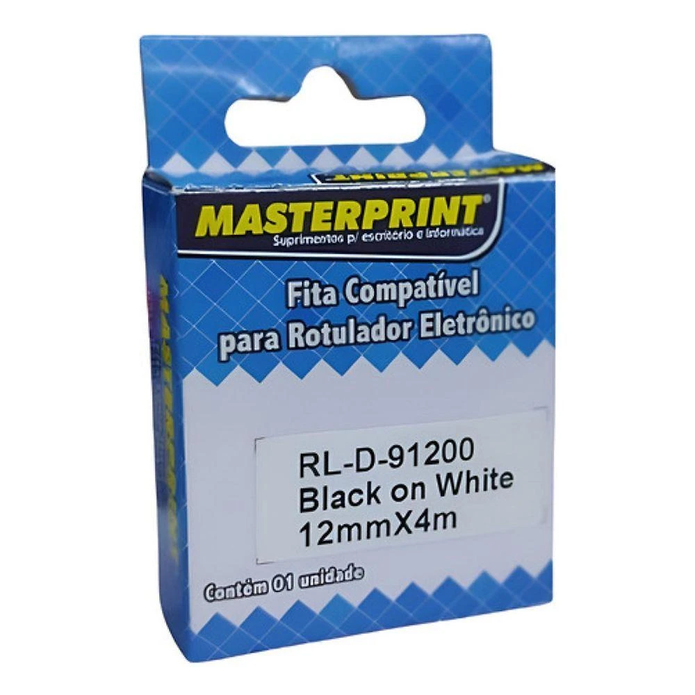 Fita Rotuladora Branca 91200 (10un) - 12mmx4m - Masterprint Branco