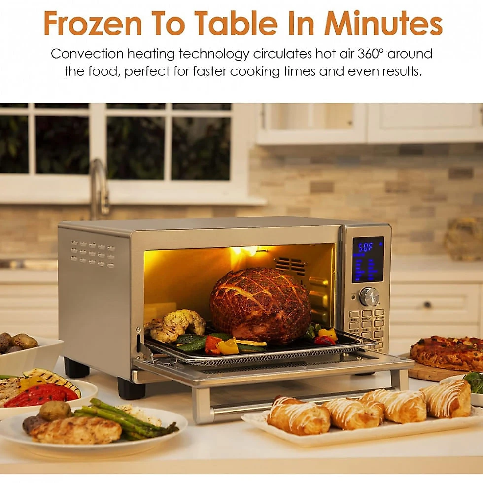 Forno Elétrico de Bancada 30 Litros 12 em 1 com Termômetro Inteligente Integrado, 110V 1800W, Nuwave Bravo XL, Prata