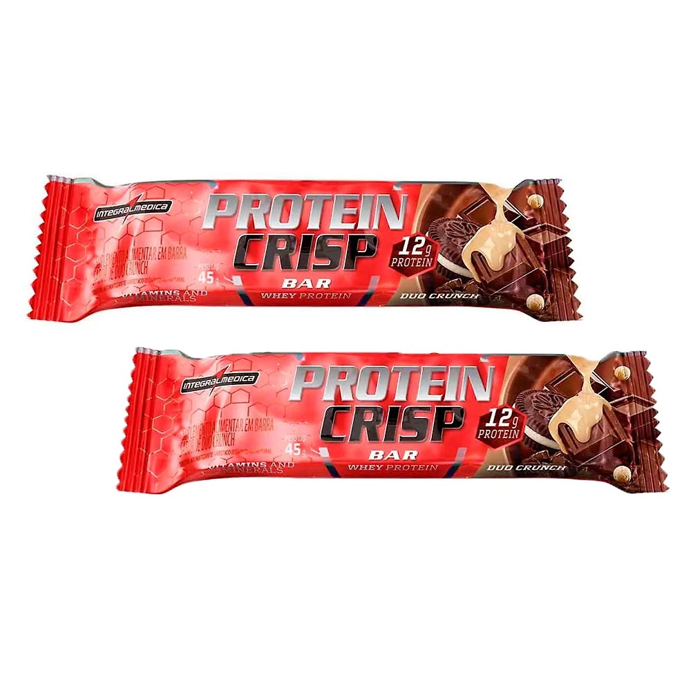 Kit 2 Barra Protein Crisp Bar 12g de Proteína Duo Crunch 45g