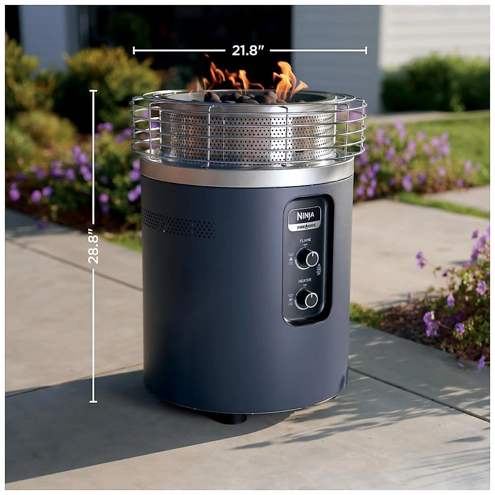 Ninja Fireside360 Aquecedor e Fire Pit Portátil 3 Modos Chama e Calor para Varanda e Camping