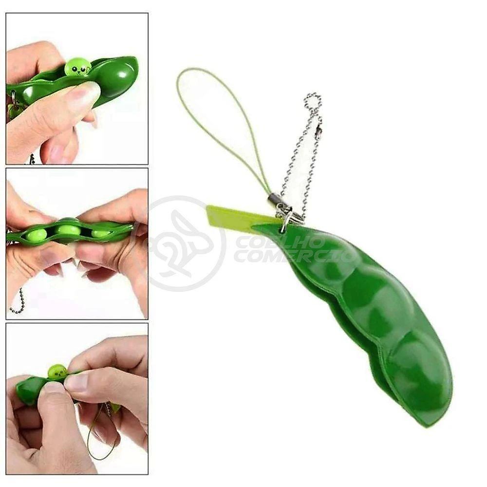 Chaveiro Brinquedo Antiestresse Chaveiro Ervilha Fidget Toy para Aliviar Estresse e Ansiedade Verde