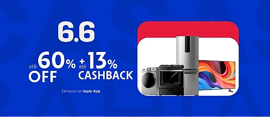Casas Bahia com até 13% de cashback