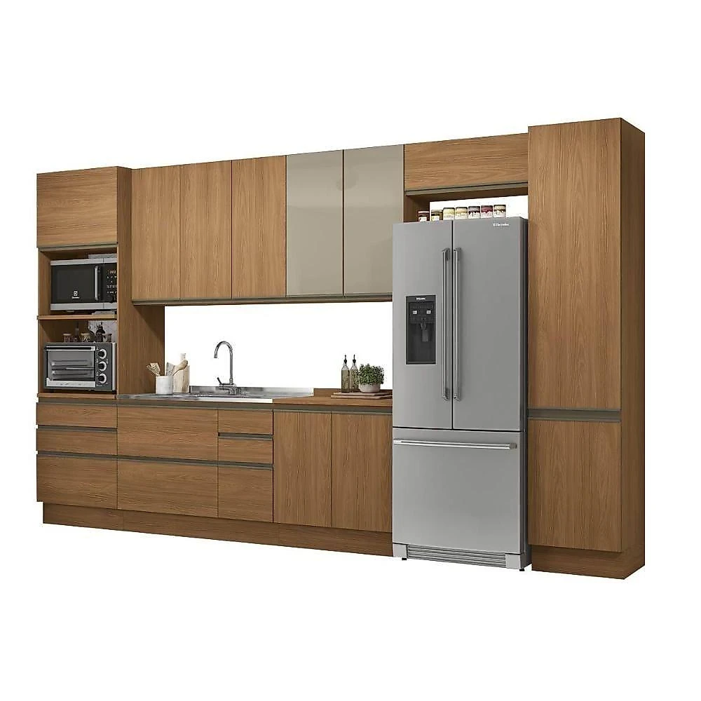 Cozinha Modulada Kappesberg Maxxi 8 Peças (3aéreos+2balcões+1complemento+2paneleiros) C8p45 Canela-kappesberg