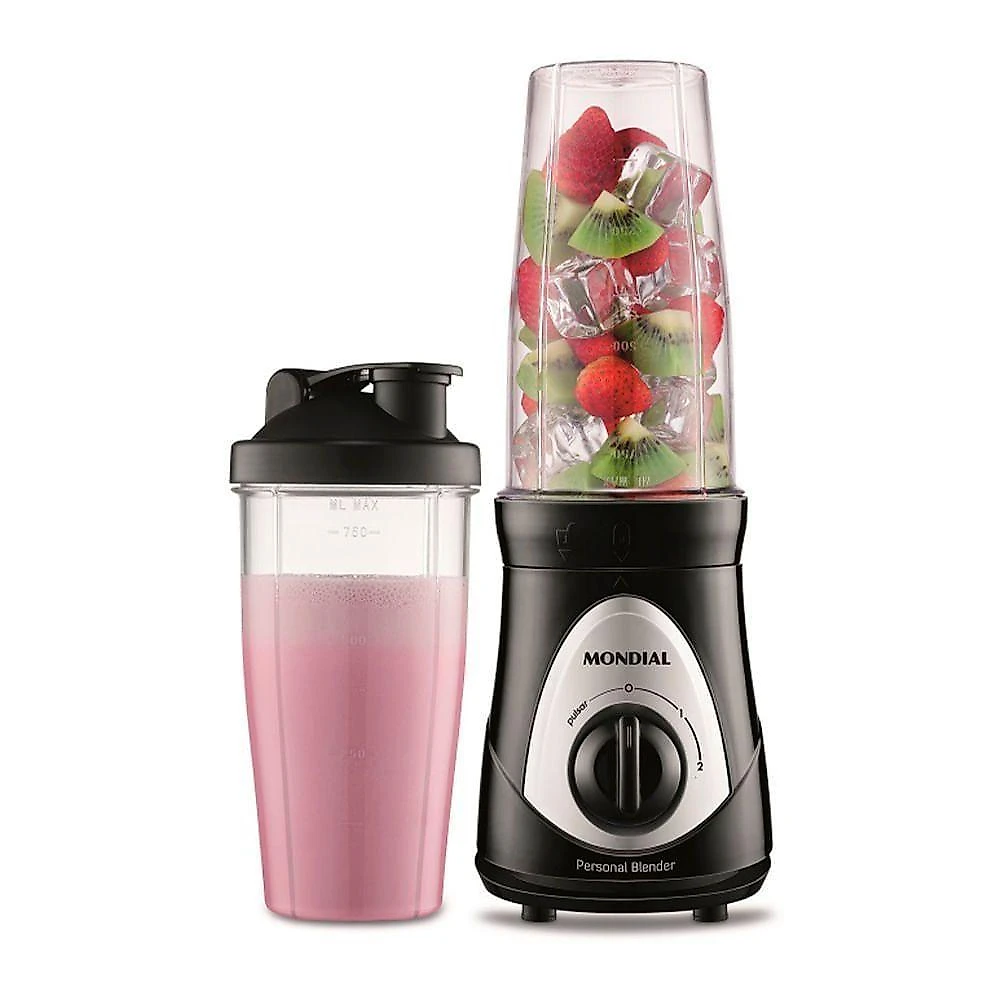 Liquidificador portátil mondial personal blender dg-01 300w 0,75l 2 velocidades preto 110v