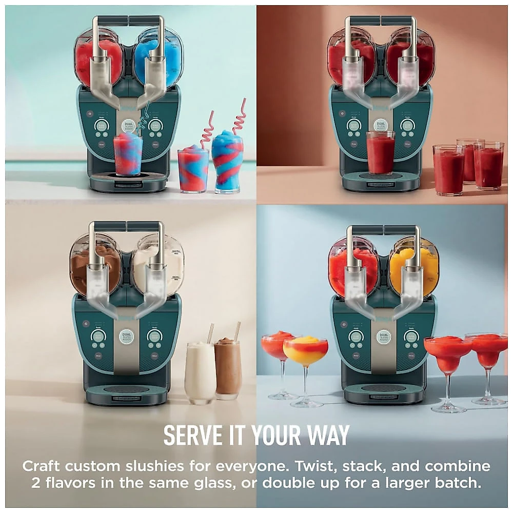 Máquina de Slush Ninja SLUSHi Twist FS701GN Bebidas Congeladas Frozen Drink Maker