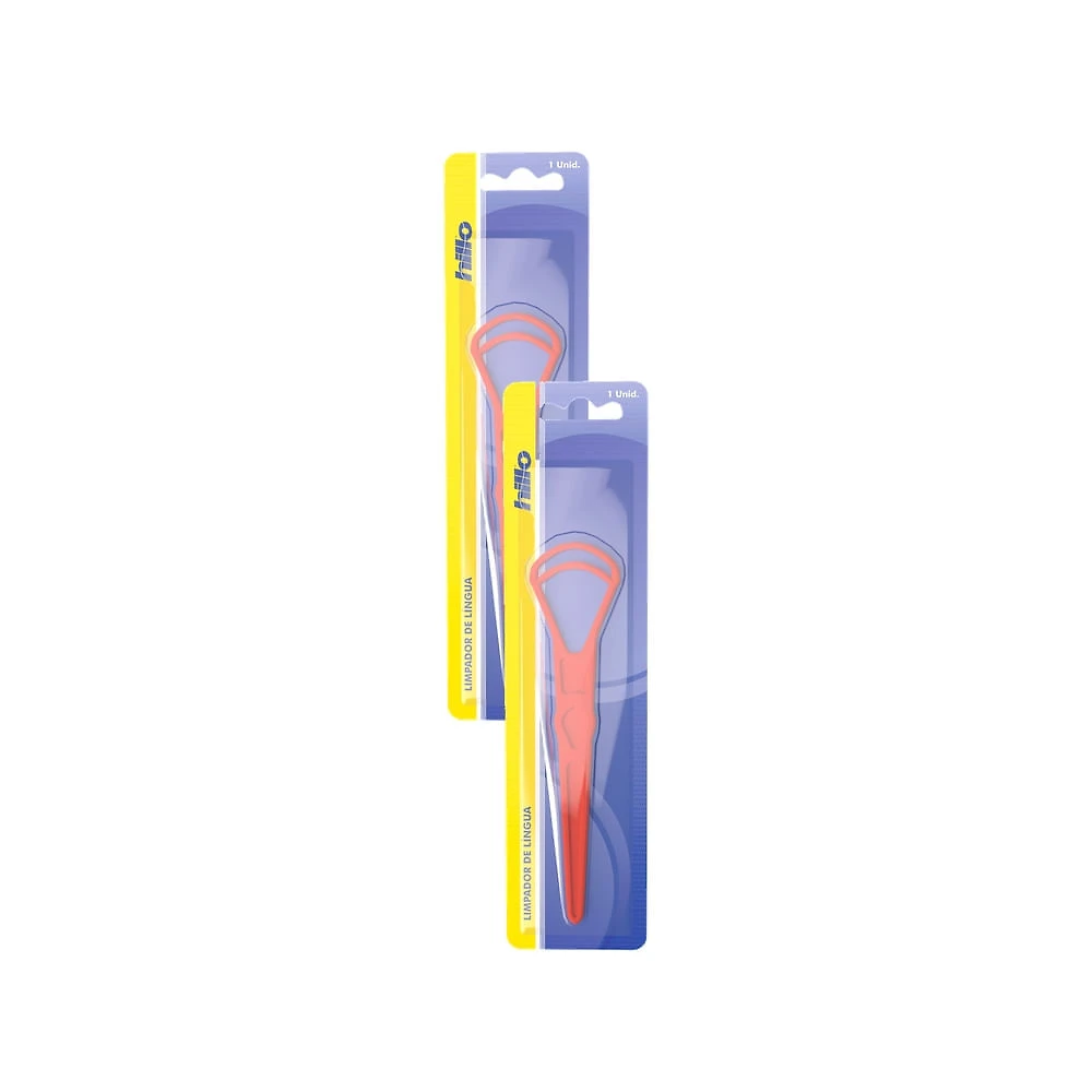 Kit 2 Limpador de Língua Hillo Cores Sortidas com 1 Unidade