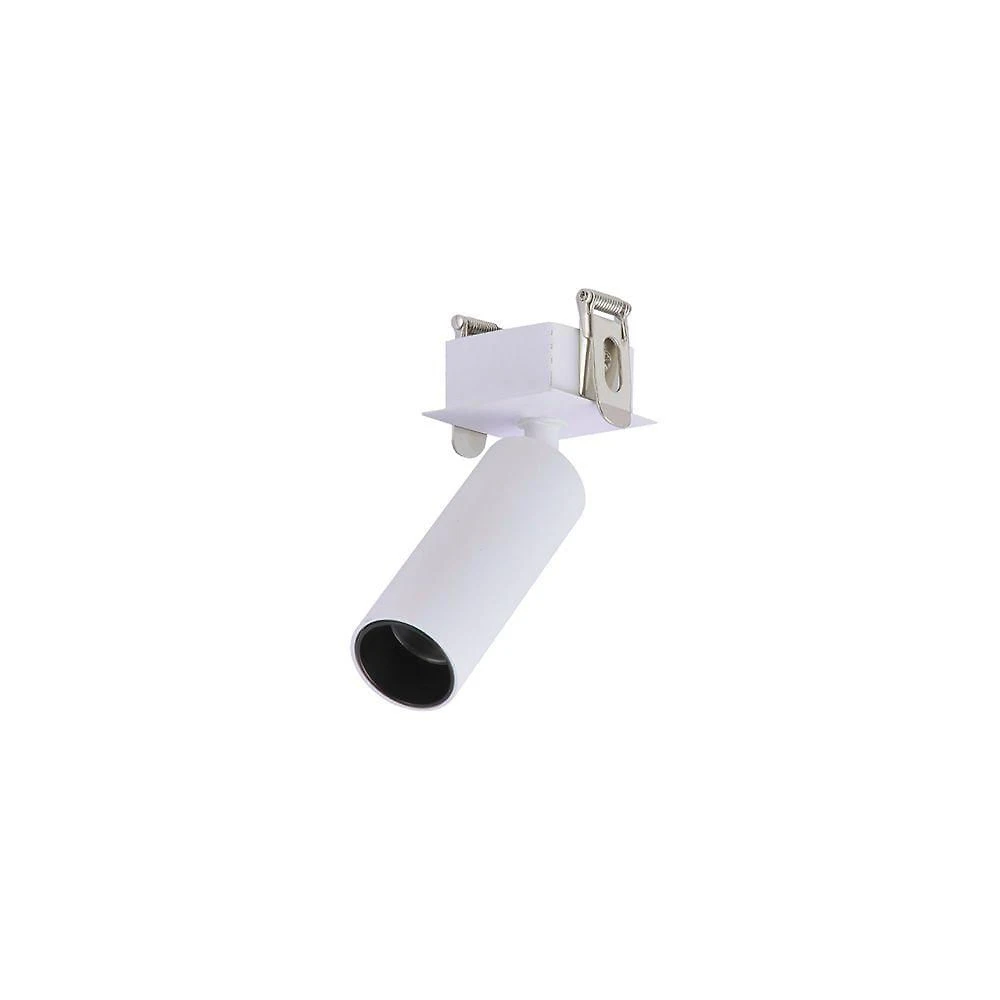 Spot Direcionável De Embutir Nordecor Kona Canopla Quadrada Led Alto Irc 97 3w Bivolt Branco 2700k Luz Amarela