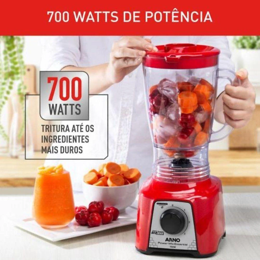Liquidificador Arno Power Mix Essential 700w Vermelho 110V