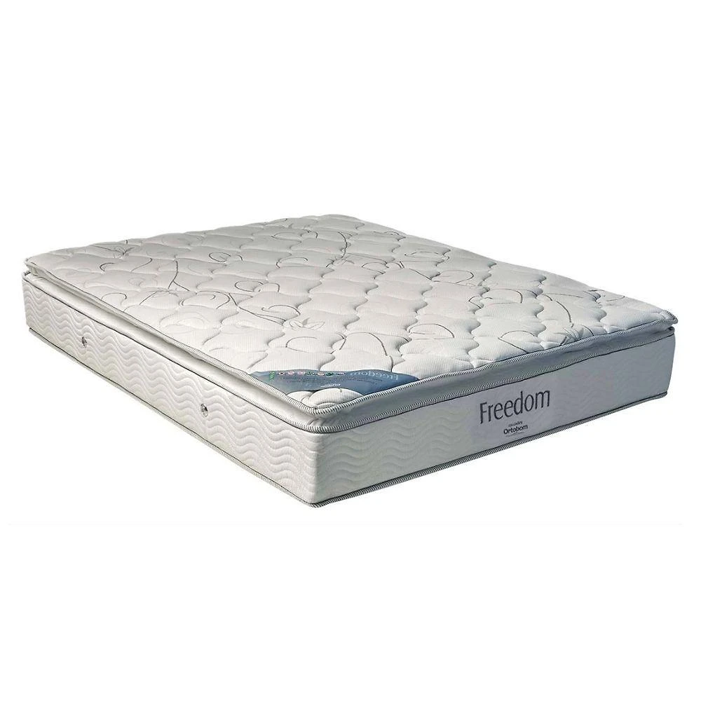 Cama Box Bege E Colchão Freedom Molas Ensacadas Casal Ortobom
