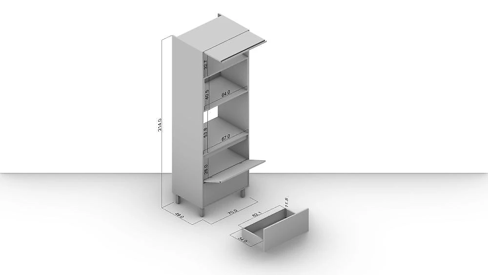 Torre Quente 2 Portas Basculantes 1 Gaveta Creme Koya Creme