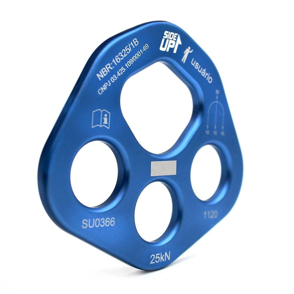 Placa de Ancoragem de Alumínio com 3 + 1 Furos 25kn Azul